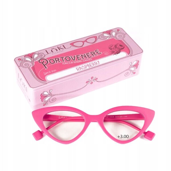 Korekcyjne okulary do czytania i komputera Blue Block ITALY Loki Portovenere Funny Pink +3.00 - 2