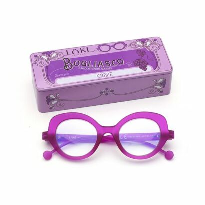 Korekcyjne okulary do czytania i komputera Blue Block ITALY Loki Bogliasco Purple +3.50
