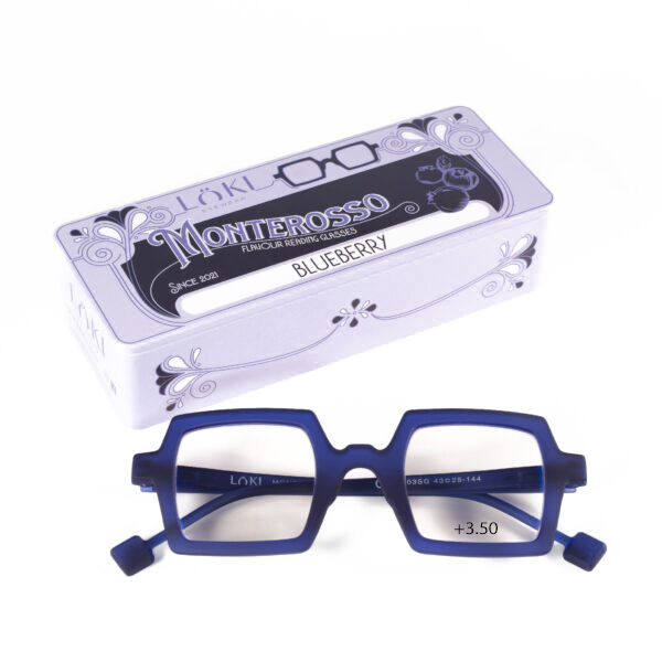 Korekcyjne okulary do czytania i komputera Blue Block ITALY Loki Monterosso Dark Blue +3.50 - 2
