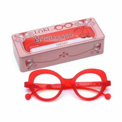 Korekcyjne okulary do czytania i komputera Blue Block ITALY Loki Bogliasco Red +3.50