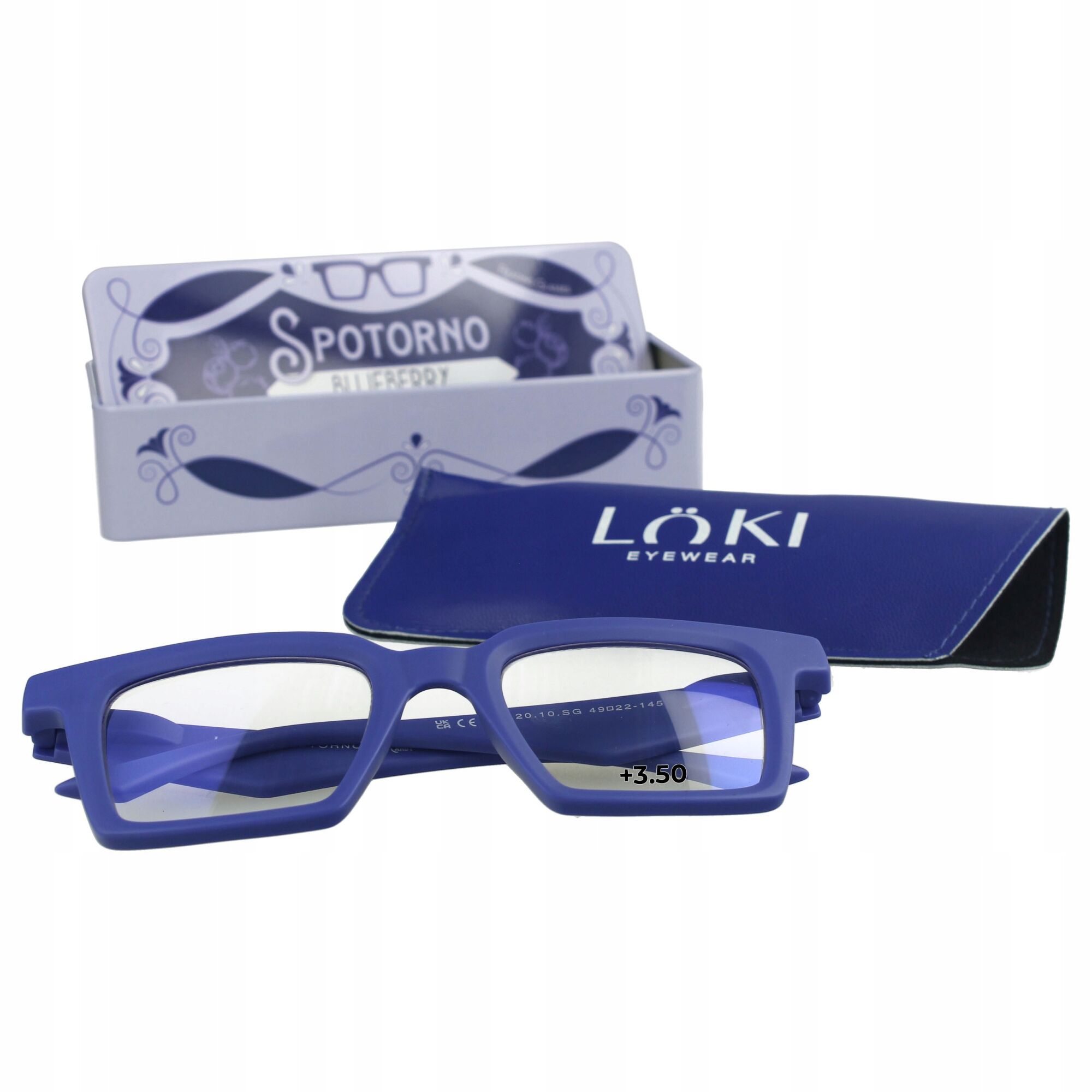 Korekcyjne okulary do czytania i komputera Blue Block ITALY Loki Spotorno Blue +3.5 - 2