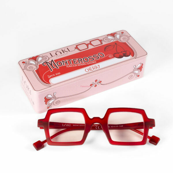 Korekcyjne okulary do czytania i komputera Blue Block ITALY Loki Monterosso Rubin +2.00