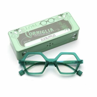 Korekcyjne okulary do czytania i komputera Blue Block ITALY Loki Corniglia Emerald +1.50