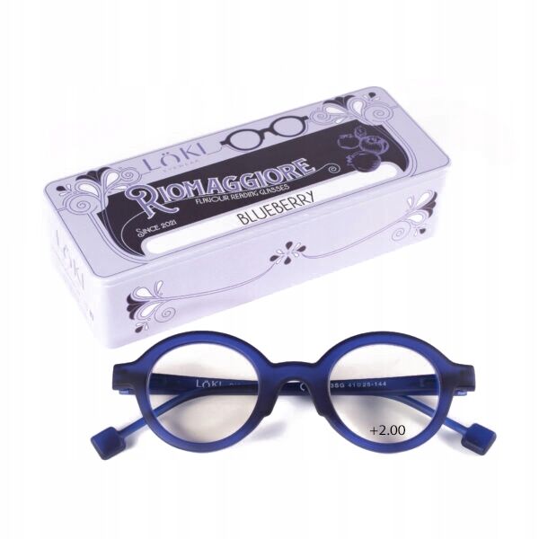 Korekcyjne okulary do czytania i komputera Blue Block ITALY Loki Riomaggiore Dark Blue +2.00 - 2