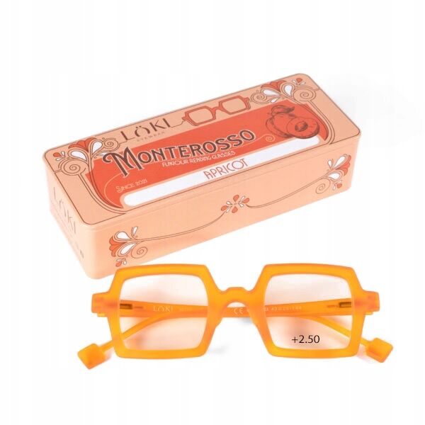 Korekcyjne okulary do czytania i komputera Blue Block ITALY Loki Monterosso Light Orange +2.50 - 2