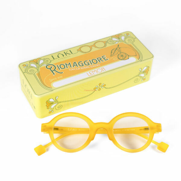 Korekcyjne okulary do czytania i komputera Blue Block ITALY Loki Riomaggiore Light Yellow +2.00