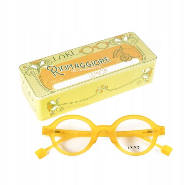 Korekcyjne okulary do czytania i komputera Blue Block ITALY Loki Riomaggiore Light Yellow +3.50 - 2
