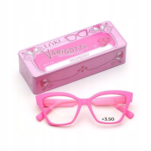 Korekcyjne okulary do czytania i komputera Blue Block ITALY Loki Varigotti Solid Pink +3.5 - 3