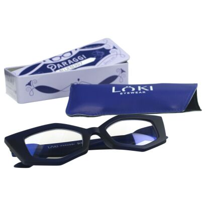 Korekcyjne okulary do czytania i komputera Blue Block ITALY Loki Paraggi Dark Blue +1.5