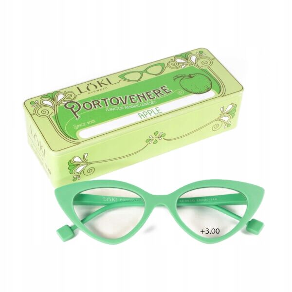 Korekcyjne okulary do czytania i komputera Blue Block ITALY Loki Portovenere Sunny Green +3.00 - 2