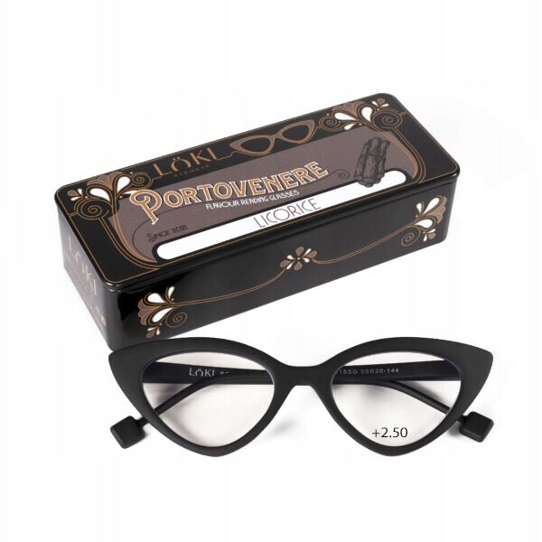 Korekcyjne okulary do czytania i komputera Blue Block ITALY Loki Portovenere Black +2.50 - 2