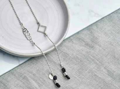 Łańcuszek do okularów Sunny Cords 35 Isabella Silver