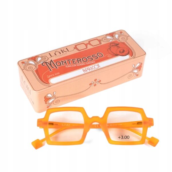 Korekcyjne okulary do czytania i komputera Blue Block ITALY Loki Monterosso Light Orange +3.00 - 2