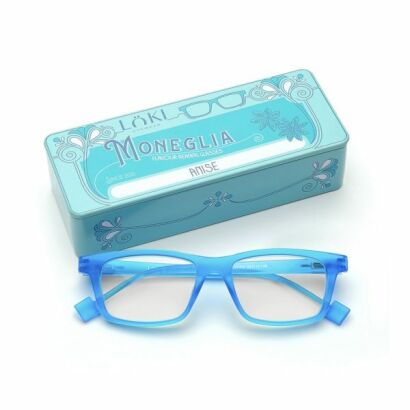 Korekcyjne okulary do czytania i komputera Blue Block ITALY Loki Moneglia Water Blue +2.50