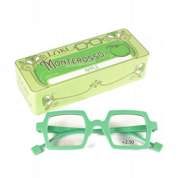 Korekcyjne okulary do czytania i komputera Blue Block ITALY Loki Monterosso Sunny Green +2.50 - 2