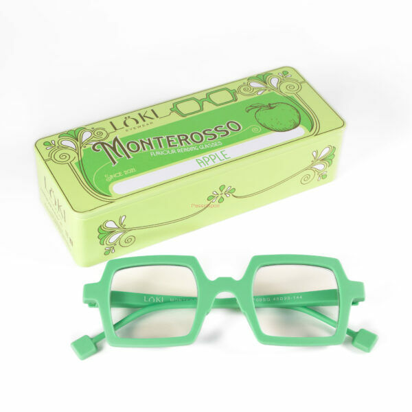 Korekcyjne okulary do czytania i komputera Blue Block ITALY Loki Monterosso Sunny Green +2.50