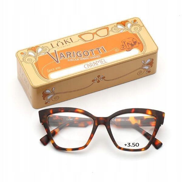 Korekcyjne okulary do czytania i komputera Blue Block ITALY Loki Varigotti Tortoise +3.5 - 2