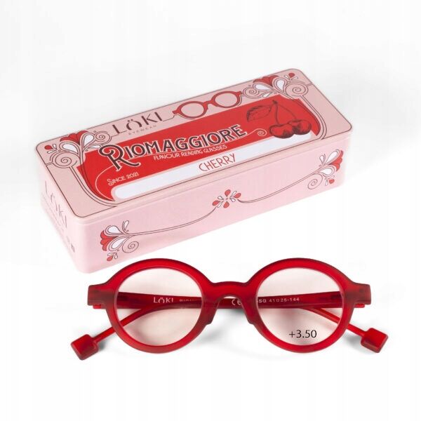 Korekcyjne okulary do czytania i komputera Blue Block ITALY Loki Riomaggiore Rubin +3.50 - 2