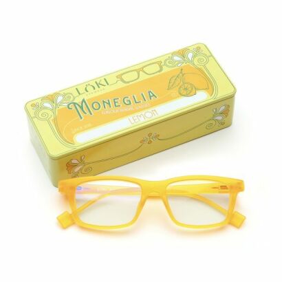Korekcyjne okulary do czytania i komputera Blue Block ITALY Loki Moneglia Transparent Honey +1.00